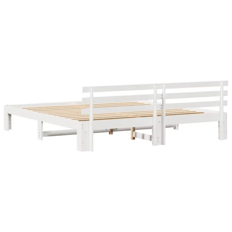Lovos rėmas Balta 180 x 200 cm Kietos pušies mediena