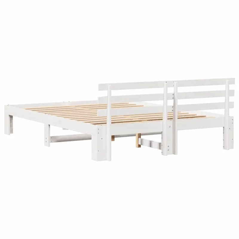 Lovos rėmas Balta 160 x 200 cm Kietos pušies mediena