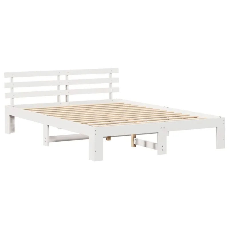 Lovos rėmas Balta 150 x 200 cm Kietos pušies mediena