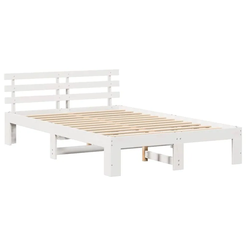 Lovos rėmas Balta 120 x 200 cm Kietos pušies mediena
