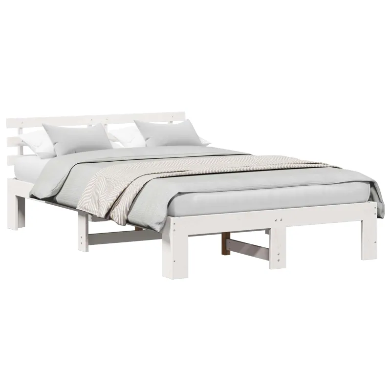 Lovos rėmas Balta 140 x 190 cm Kietos pušies mediena