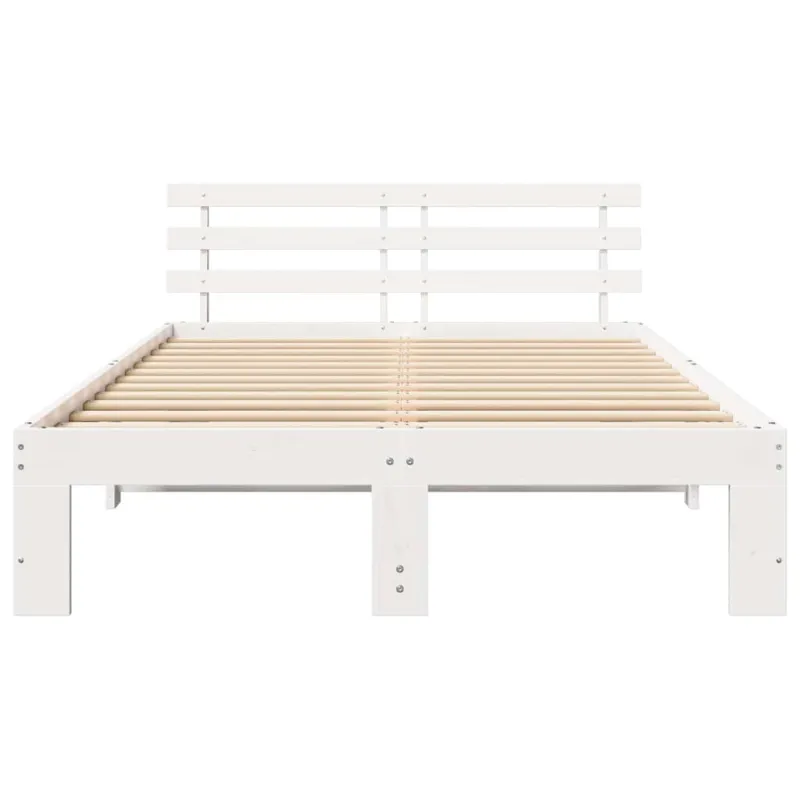 Lovos rėmas Balta 140 x 190 cm Kietos pušies mediena