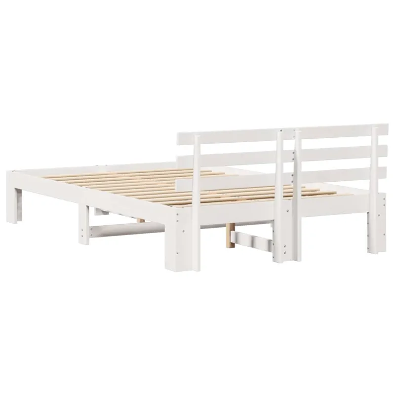 Lovos rėmas Balta 140 x 190 cm Kietos pušies mediena