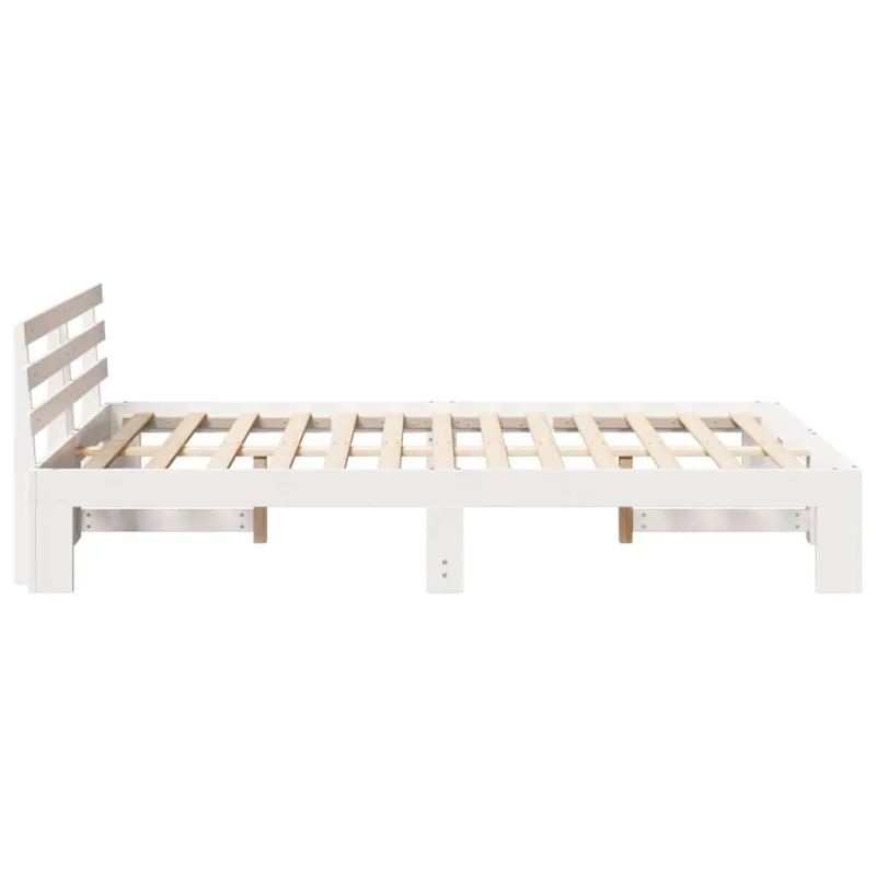 Lovos rėmas Balta 135 x 190 cm Kietos pušies mediena