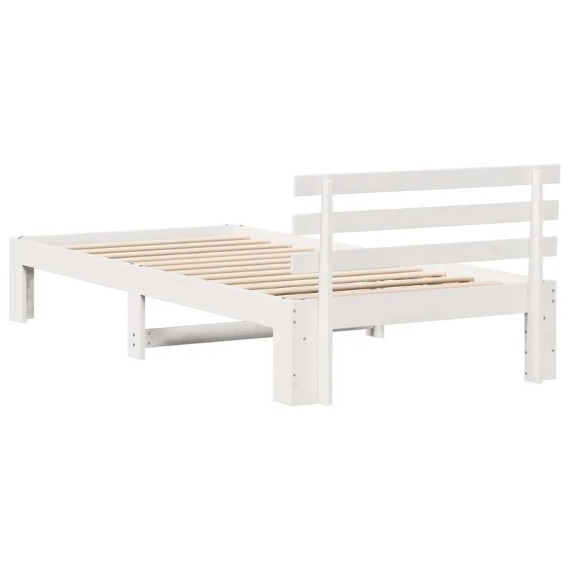 Lovos rėmas Balta 90 x 190 cm Kietos pušies mediena