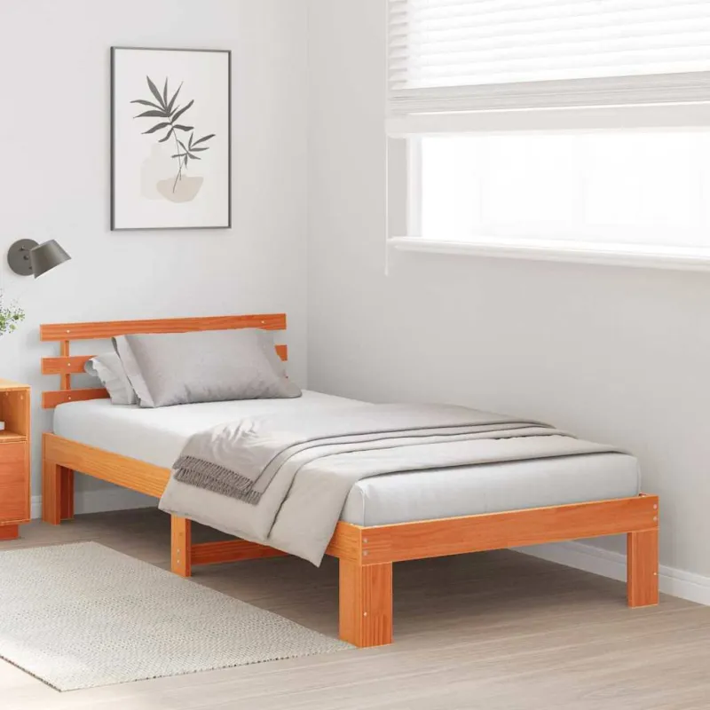 Lovos rėmas Vaško ruda 75 x 190 cm Kietos pušies mediena