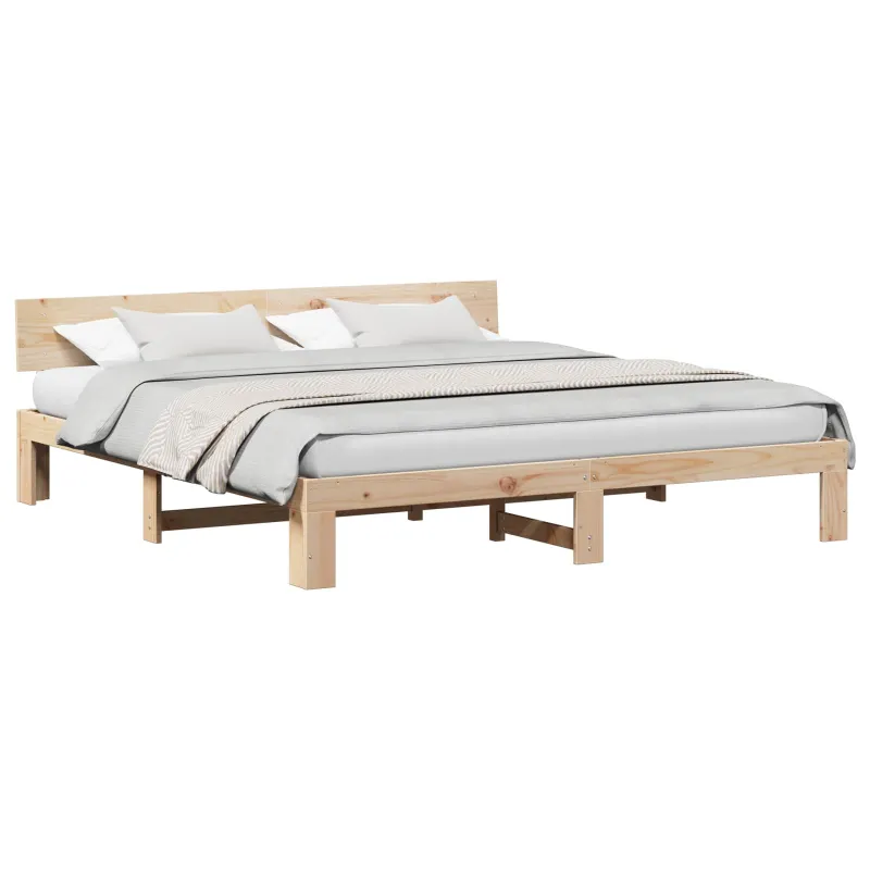 Lovos rėmas Natūrali 200 x 200 cm Kietos pušies mediena