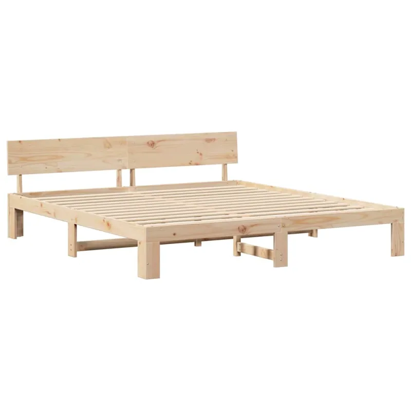 Lovos rėmas Natūrali 200 x 200 cm Kietos pušies mediena