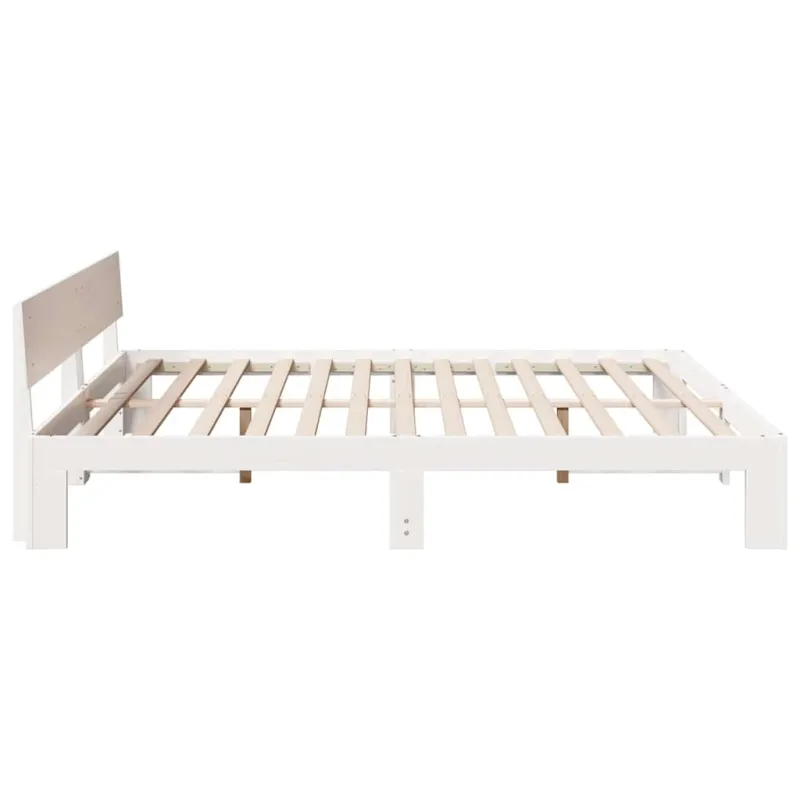 Lovos rėmas Balta 200 x 200 cm Kietos pušies mediena