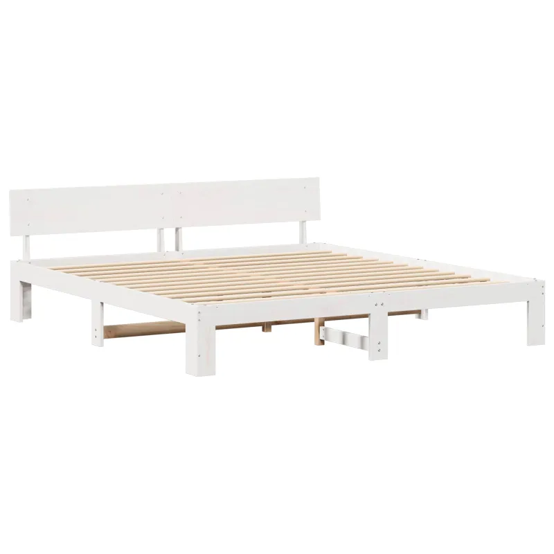 Lovos rėmas Balta 180 x 200 cm Kietos pušies mediena
