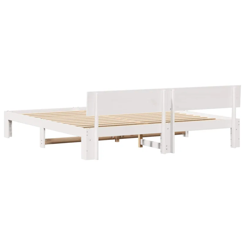 Lovos rėmas Balta 180 x 200 cm Kietos pušies mediena