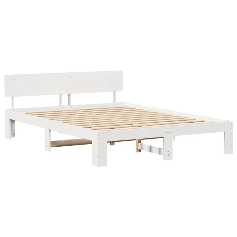 Lovos rėmas Balta 160 x 200 cm Kietos pušies mediena