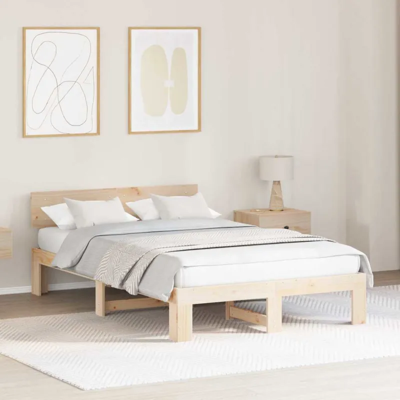 Lovos rėmas Natūrali 120 x 200 cm Kietos pušies mediena