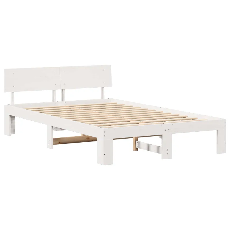 Lovos rėmas Balta 120 x 200 cm Kietos pušies mediena