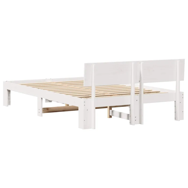 Lovos rėmas Balta 120 x 200 cm Kietos pušies mediena