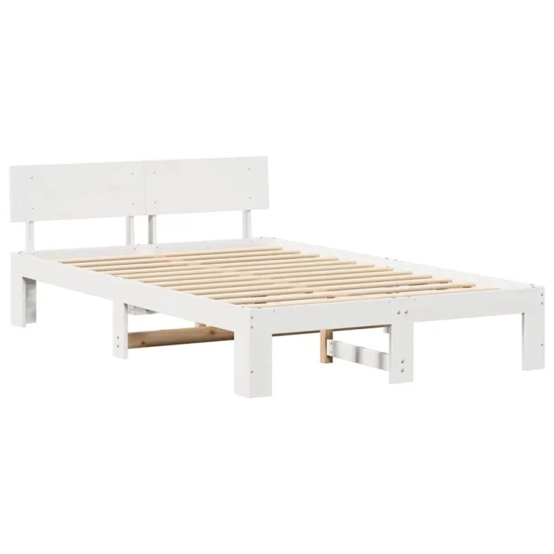 Lovos rėmas Balta 140 x 190 cm Kietos pušies mediena