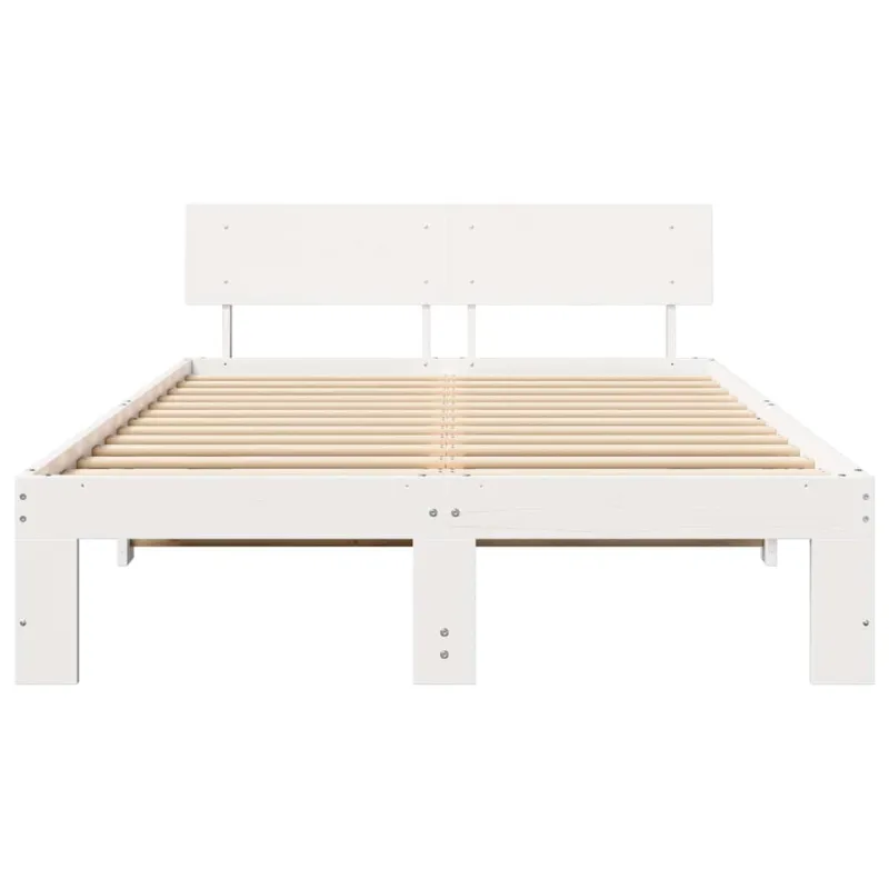 Lovos rėmas Balta 140 x 190 cm Kietos pušies mediena