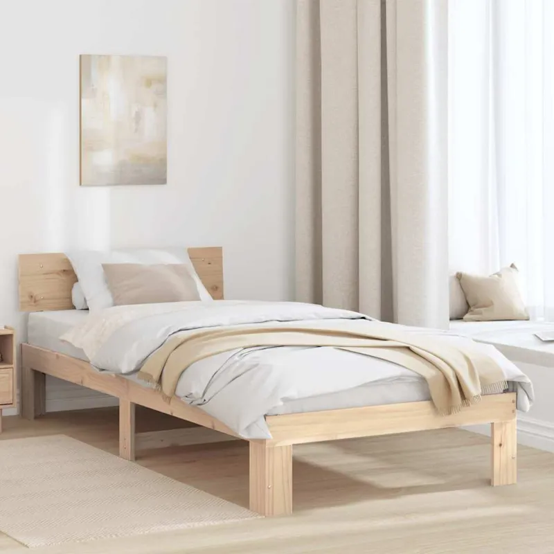 Lovos rėmas Natūrali 100 x 200 cm Kietos pušies mediena