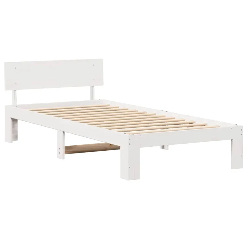 Lovos rėmas Balta 100 x 200 cm Kietos pušies mediena