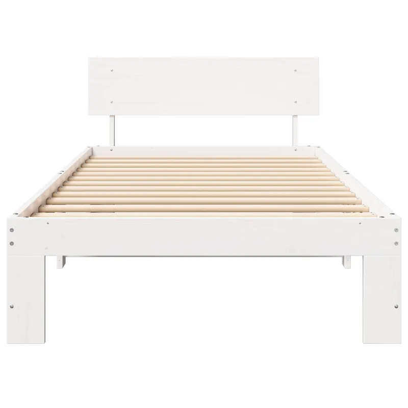 Lovos rėmas Balta 90 x 200 cm Kietos pušies mediena