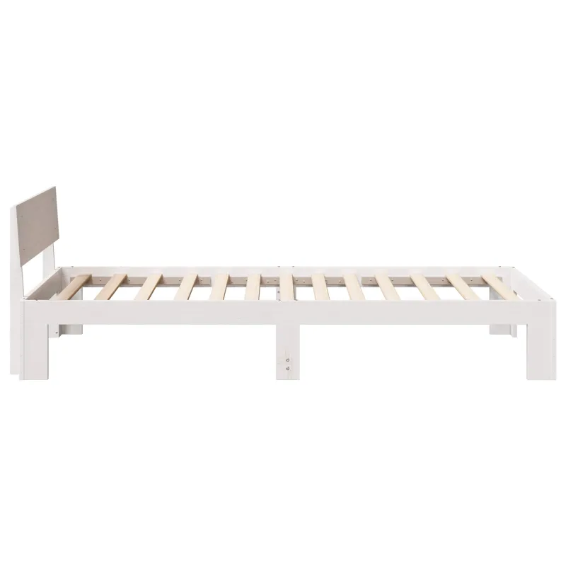 Lovos rėmas Balta 90 x 200 cm Kietos pušies mediena