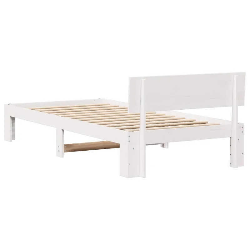 Lovos rėmas Balta 90 x 200 cm Kietos pušies mediena