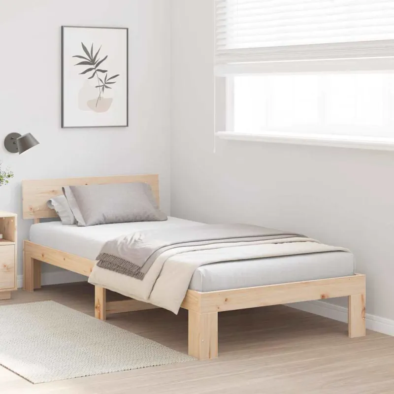 Lovos rėmas Natūrali 75 x 190 cm Kietos pušies mediena