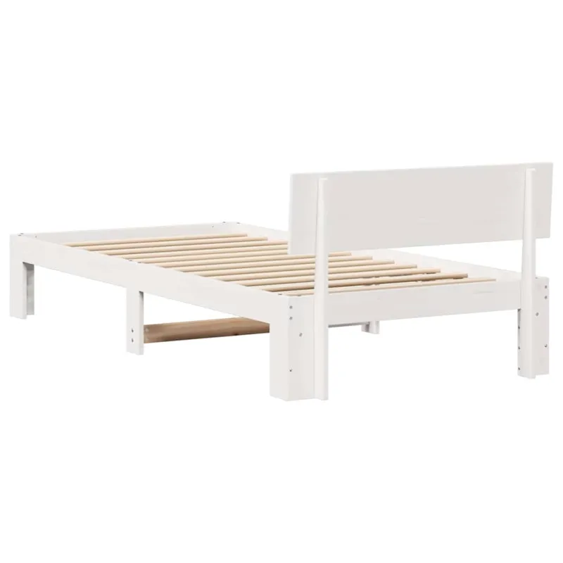 Lovos rėmas Balta 75 x 190 cm Kietos pušies mediena