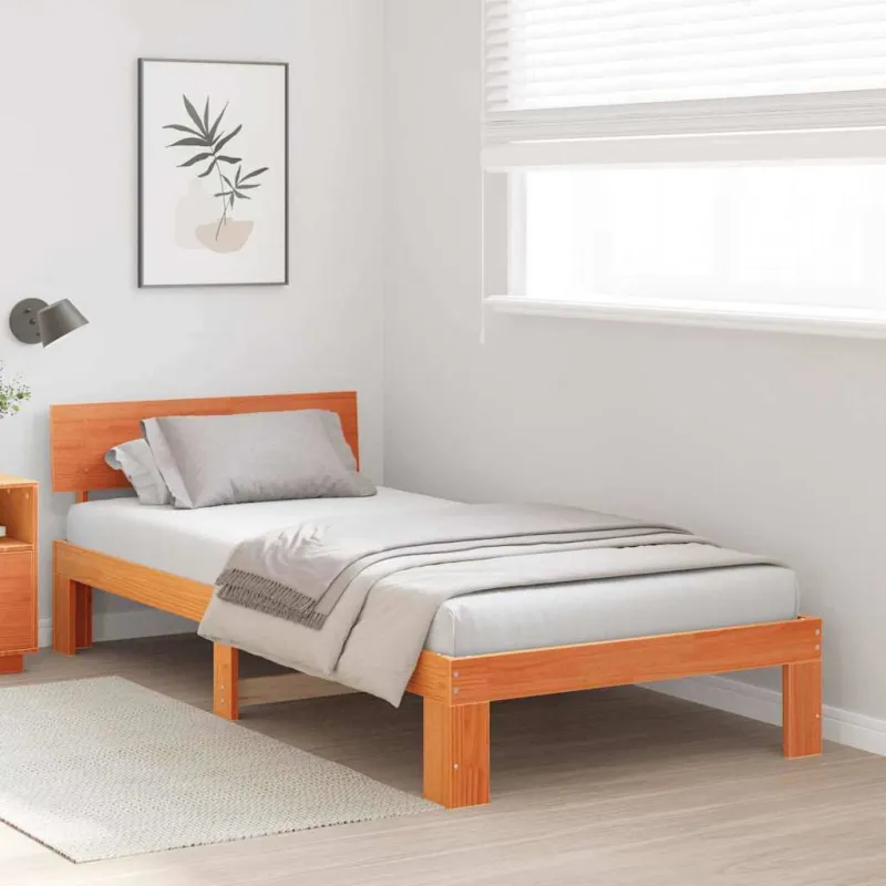 Lovos rėmas Vaško ruda 75 x 190 cm Kietos pušies mediena