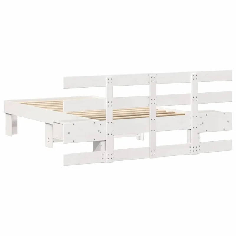 Lovos rėmas Balta 90 x 200 cm Kietos pušies mediena