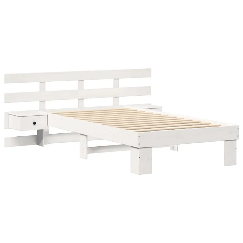Lovos rėmas Balta 80 x 200 cm Kietos pušies mediena