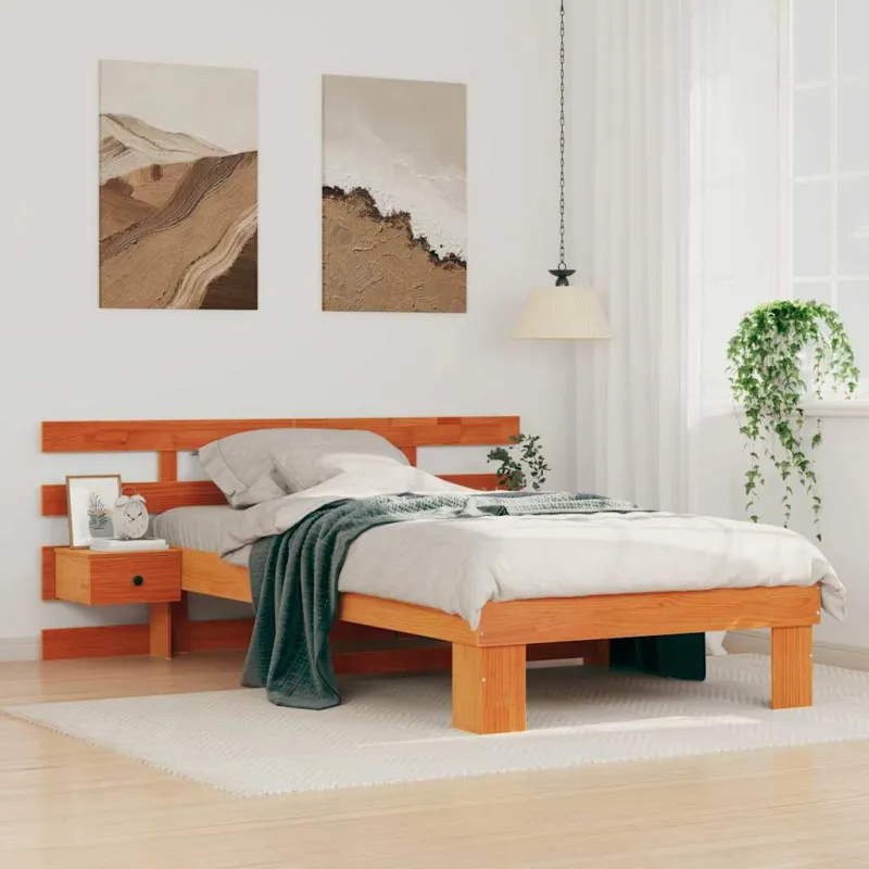 Lovos rėmas Vaško ruda 80 x 200 cm Kietos pušies mediena