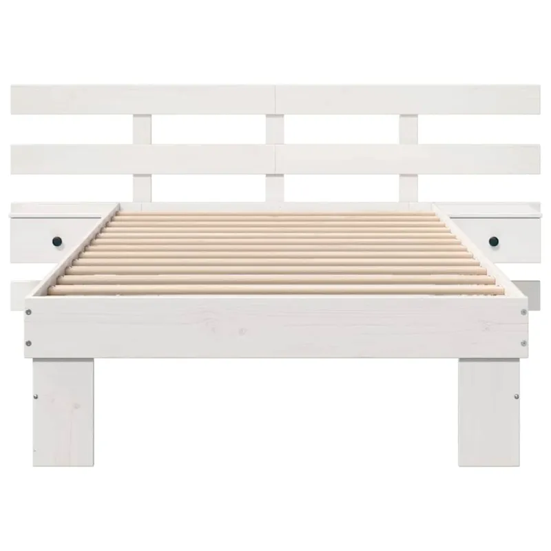 Lovos rėmas Balta 90 x 190 cm Kietos pušies mediena