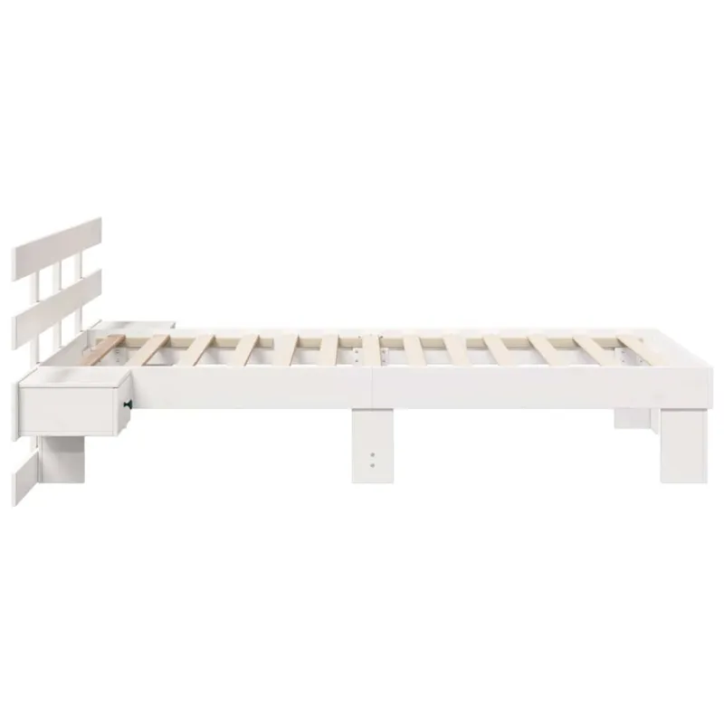Lovos rėmas Balta 75 x 190 cm Kietos pušies mediena