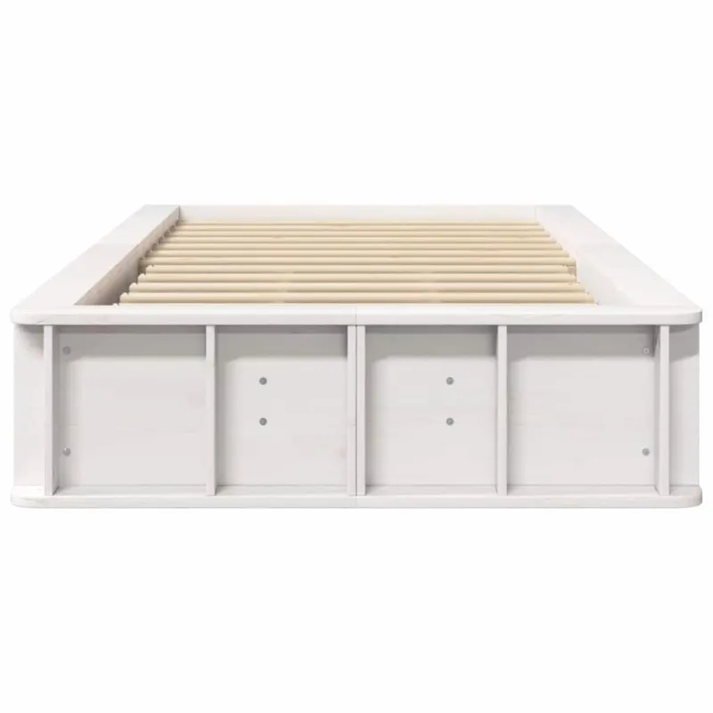 Lovos rėmas Balta 75 x 190 cm Kietos pušies mediena