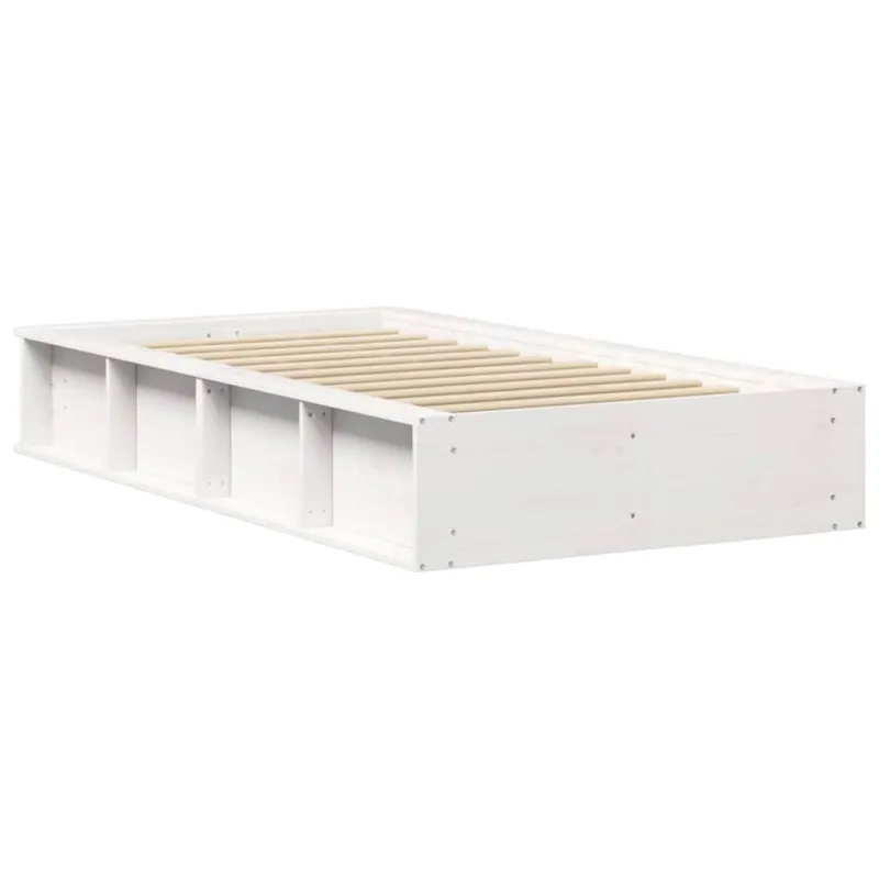 Lovos rėmas Balta 75 x 190 cm Kietos pušies mediena