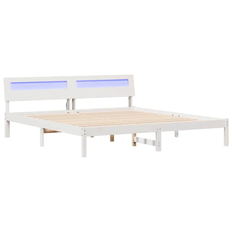 Lovos rėmas Balta 180 x 200 cm Kietos pušies mediena