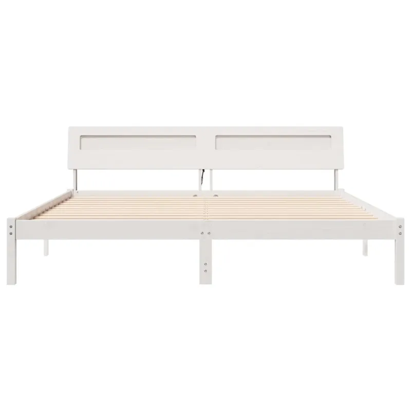 Lovos rėmas Balta 180 x 200 cm Kietos pušies mediena