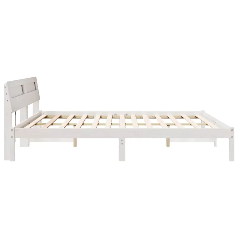 Lovos rėmas Balta 180 x 200 cm Kietos pušies mediena