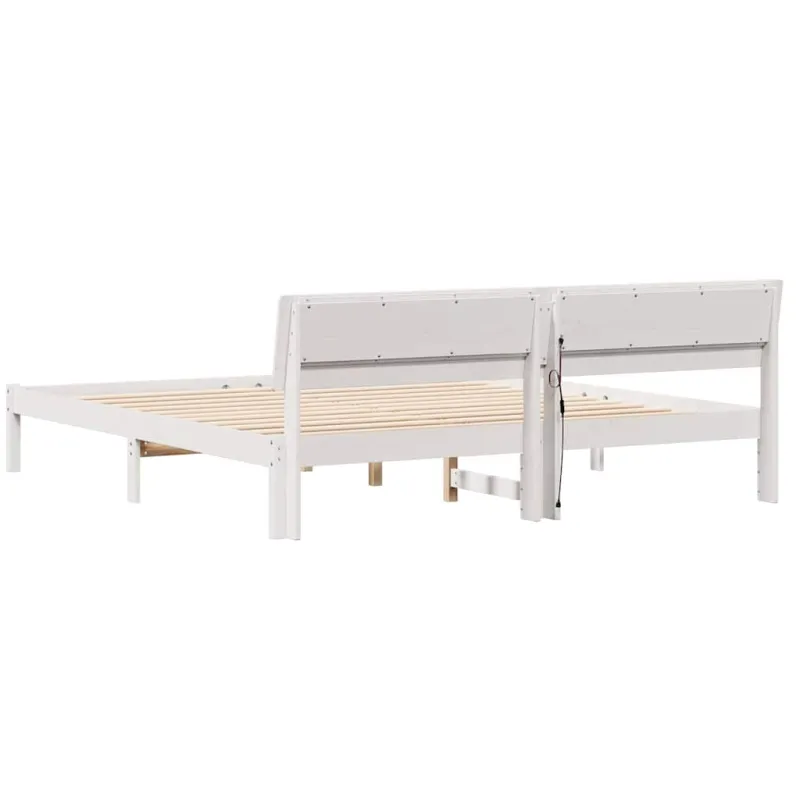 Lovos rėmas Balta 180 x 200 cm Kietos pušies mediena