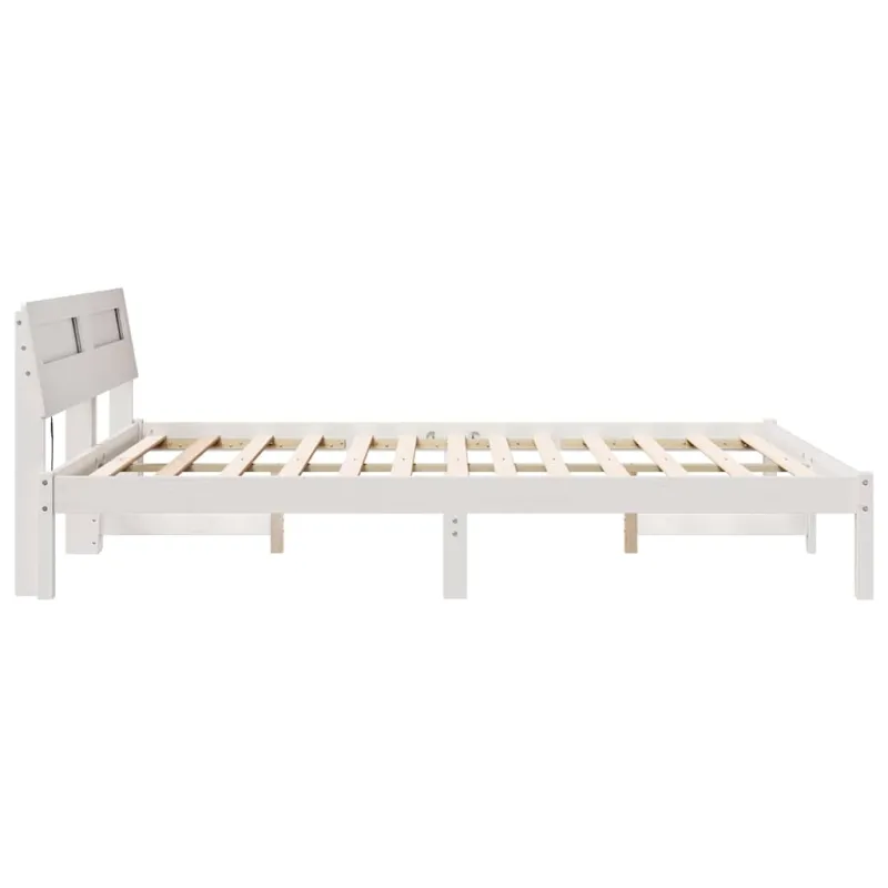 Lovos rėmas Balta 150 x 200 cm Kietos pušies mediena