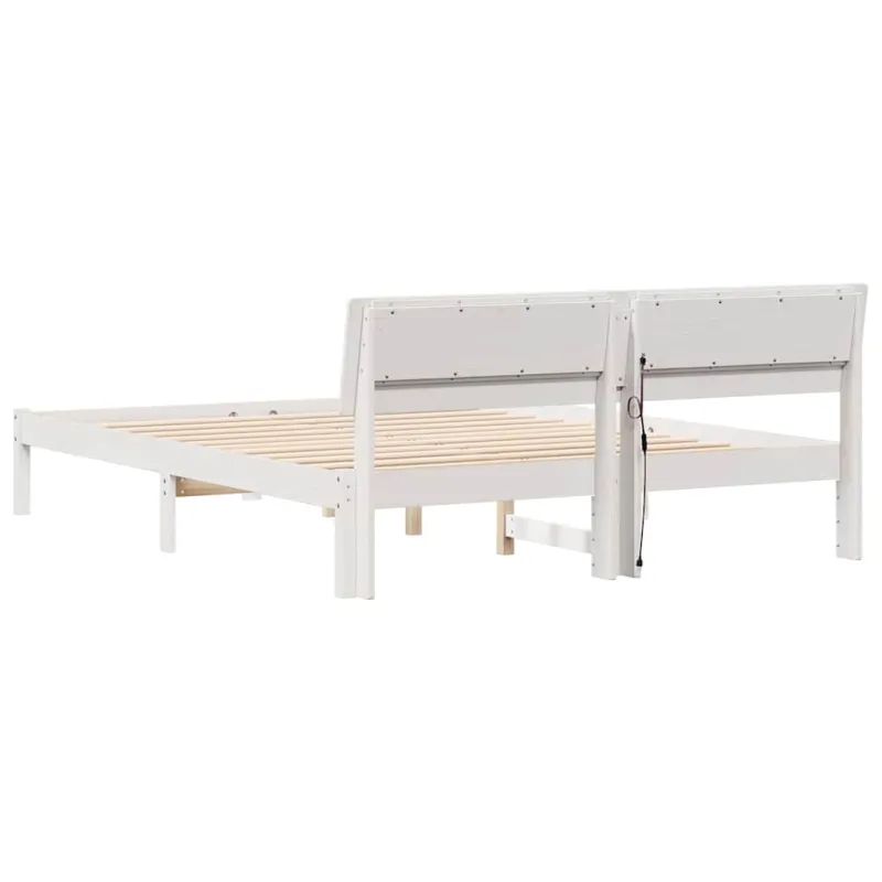 Lovos rėmas Balta 140 x 200 cm Kietos pušies mediena