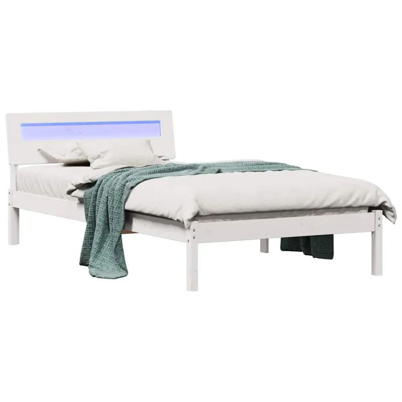 Lovos rėmas Balta 90 x 200 cm Kietos pušies mediena