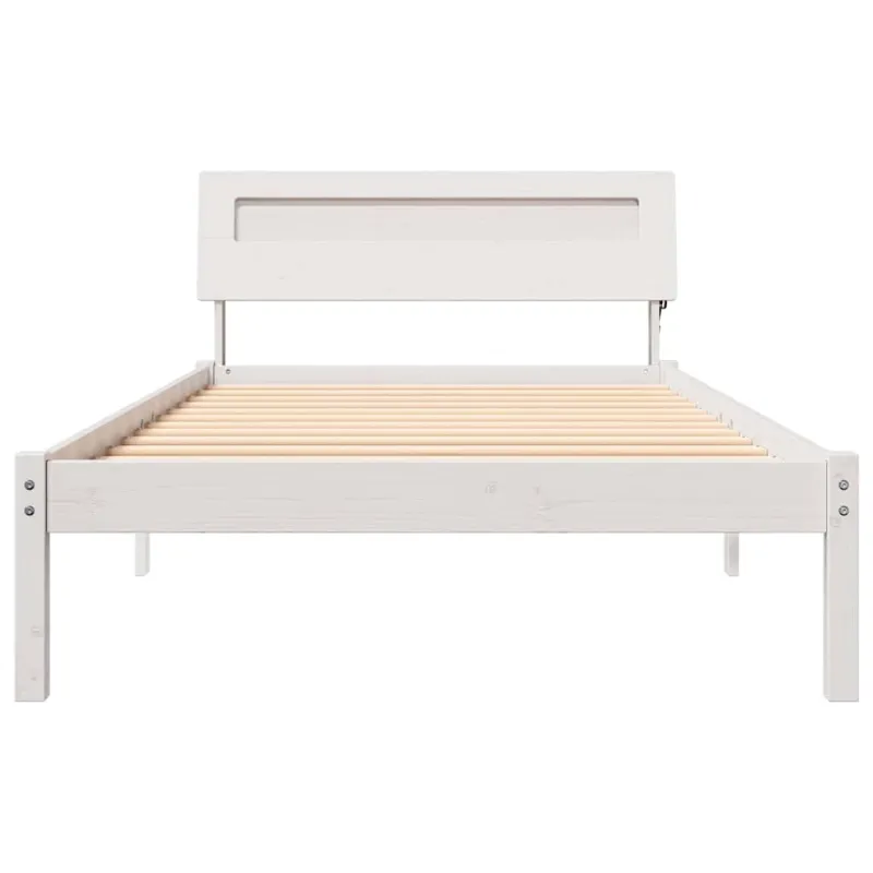 Lovos rėmas Balta 90 x 200 cm Kietos pušies mediena