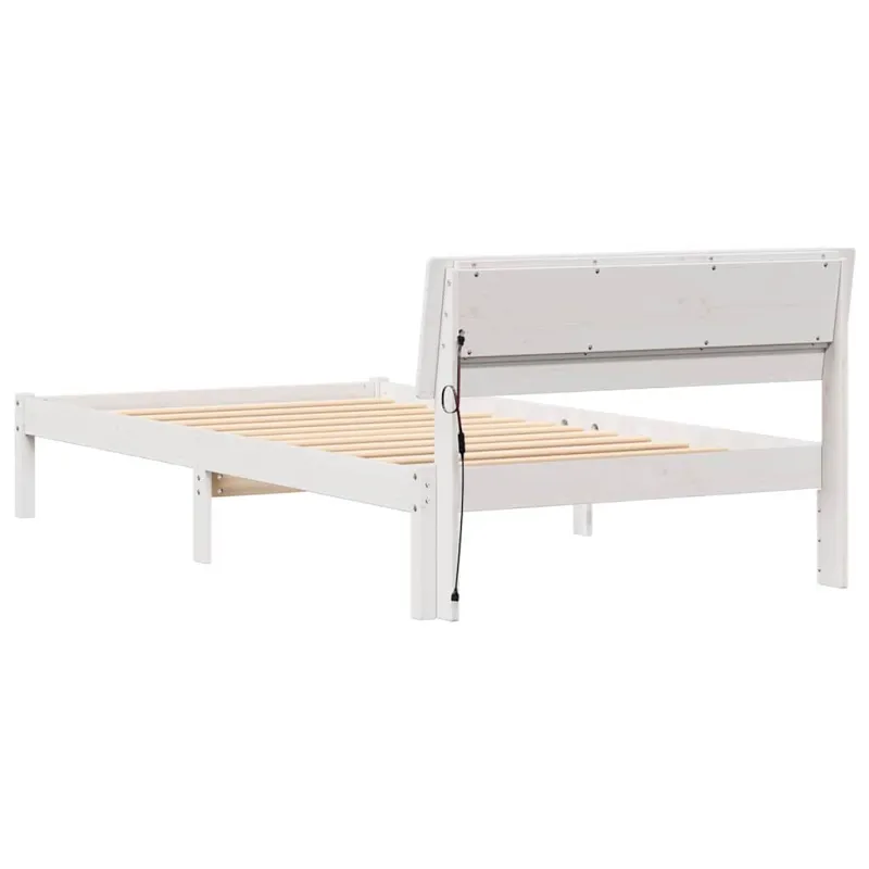 Lovos rėmas Balta 90 x 190 cm Kietos pušies mediena