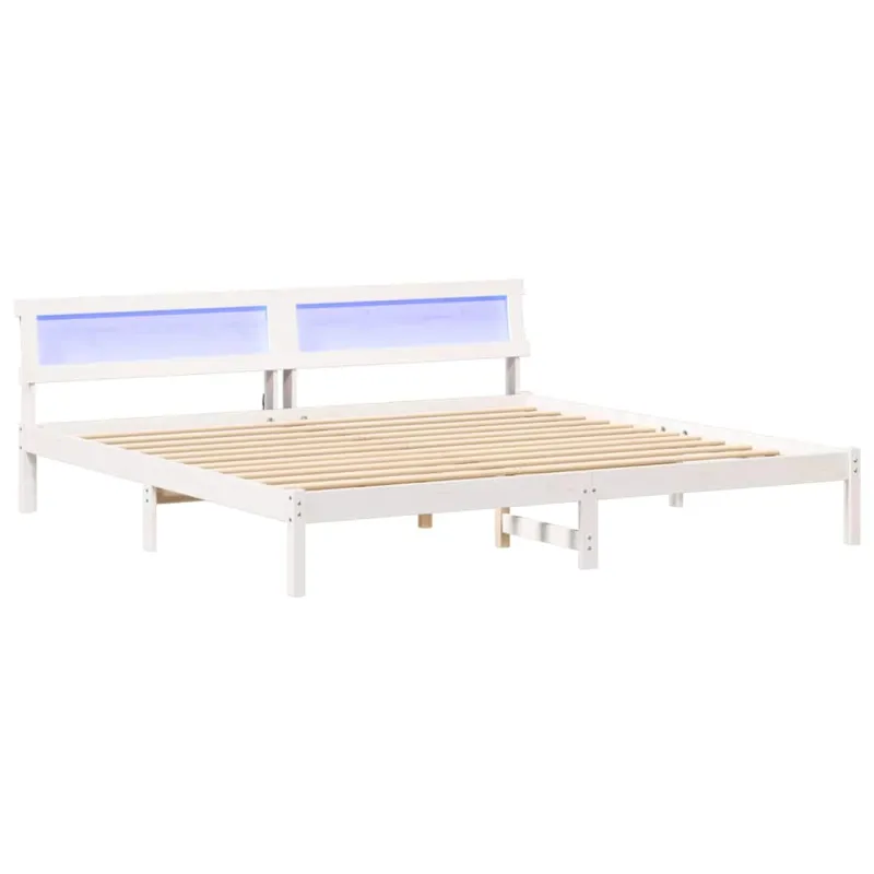 Lovos rėmas Balta 180 x 200 cm Kietos pušies mediena