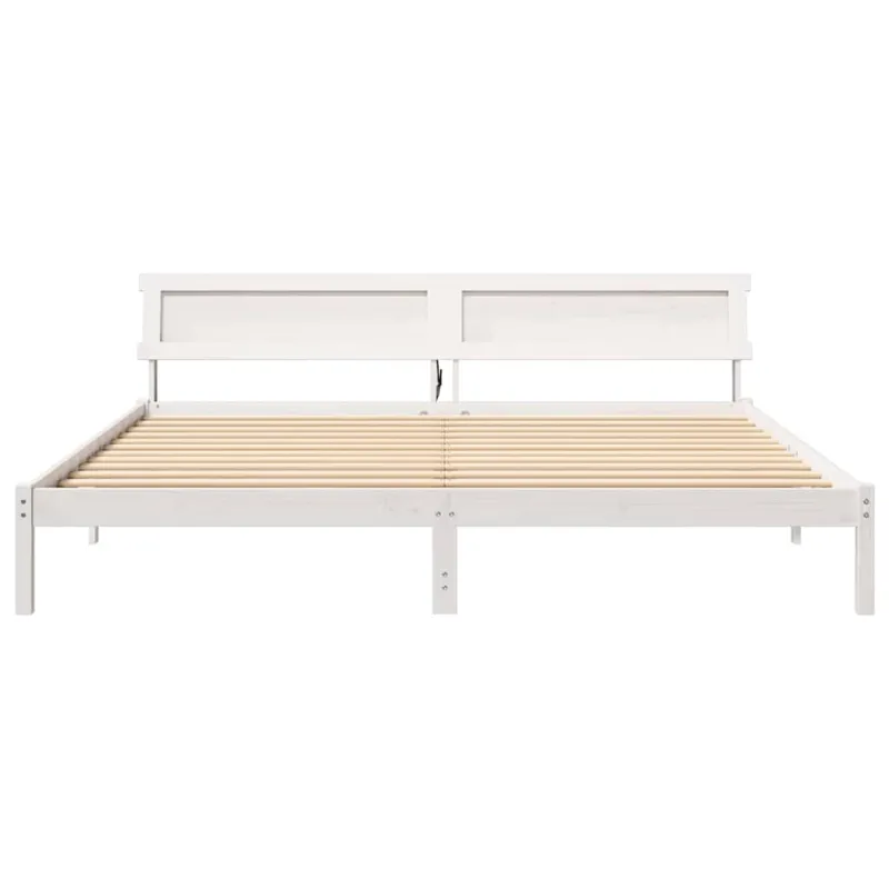 Lovos rėmas Balta 180 x 200 cm Kietos pušies mediena