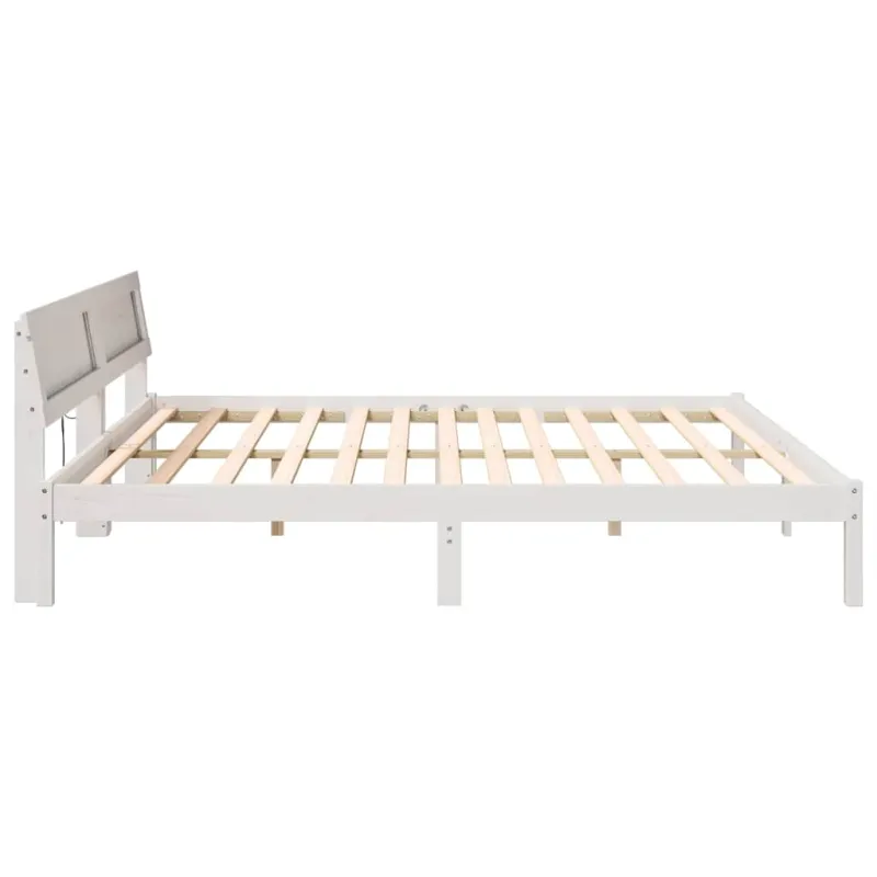 Lovos rėmas Balta 180 x 200 cm Kietos pušies mediena