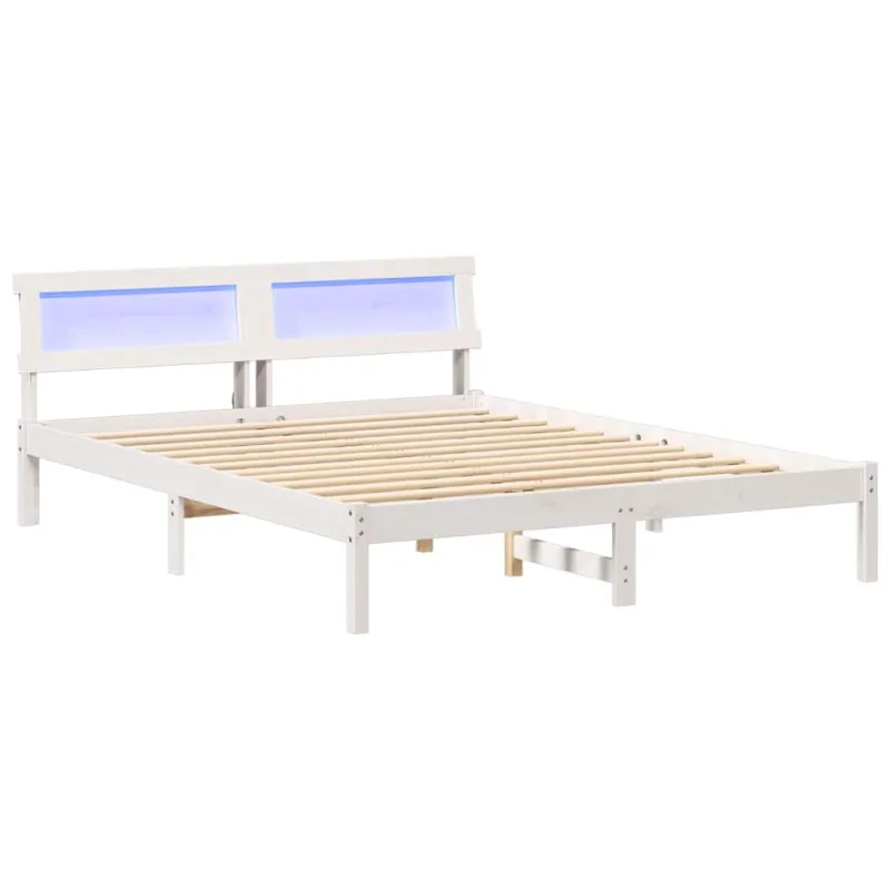 Lovos rėmas Balta 160 x 200 cm Kietos pušies mediena