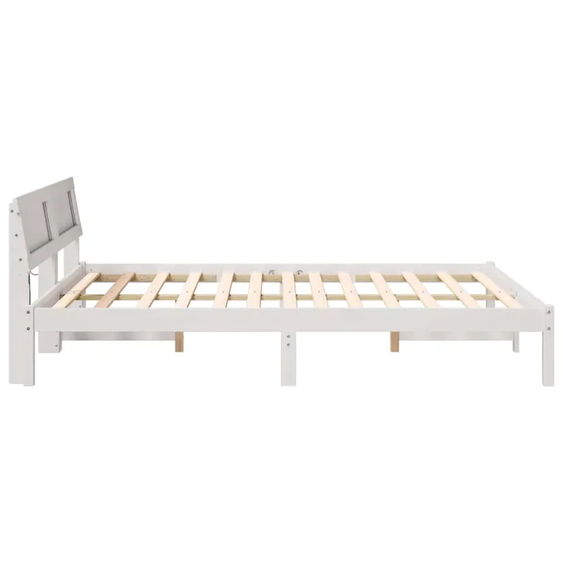 Lovos rėmas Balta 140 x 200 cm Kietos pušies mediena